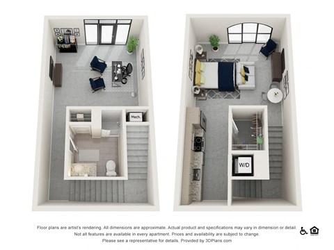 Floor plan for studio, 1 bath, 960 sqft